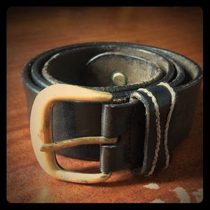 Emporio Armani Black Leather Belt Sz M